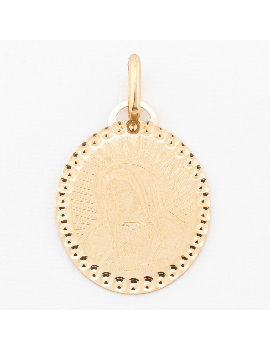 Medalla Grabada Busto Virgen de Guadalupe en Oro 10k
