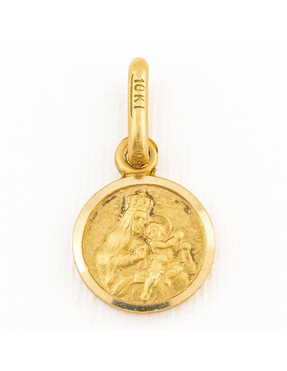 Medalla Virgen del Carmen - Sagrado Corazón en Oro 10k