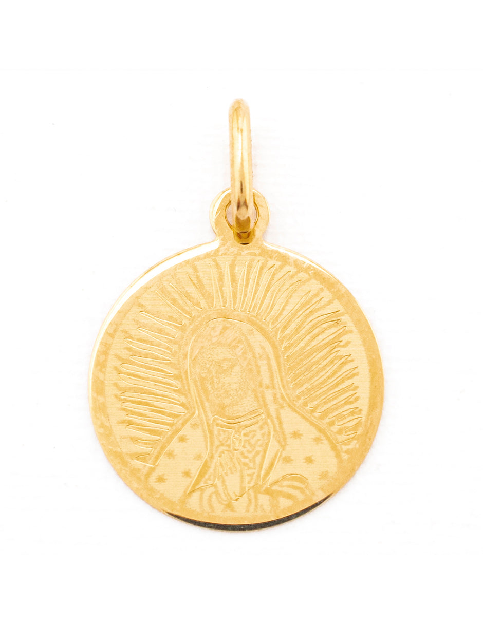 Medalla Grabada Busto Virgen de Guadalupe en Oro 10k