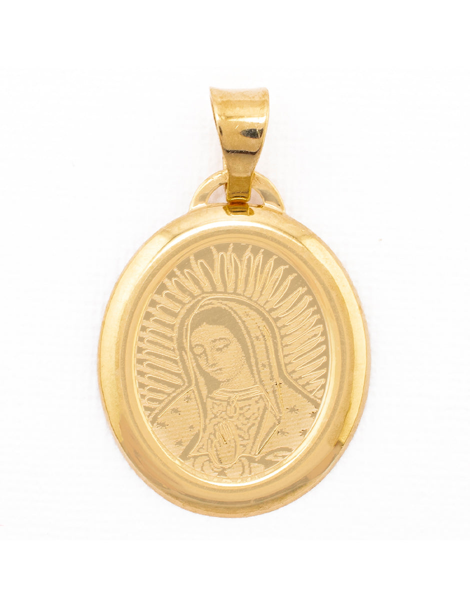 Medalla Grabada Busto Virgen de Guadalupe en Oro 10k