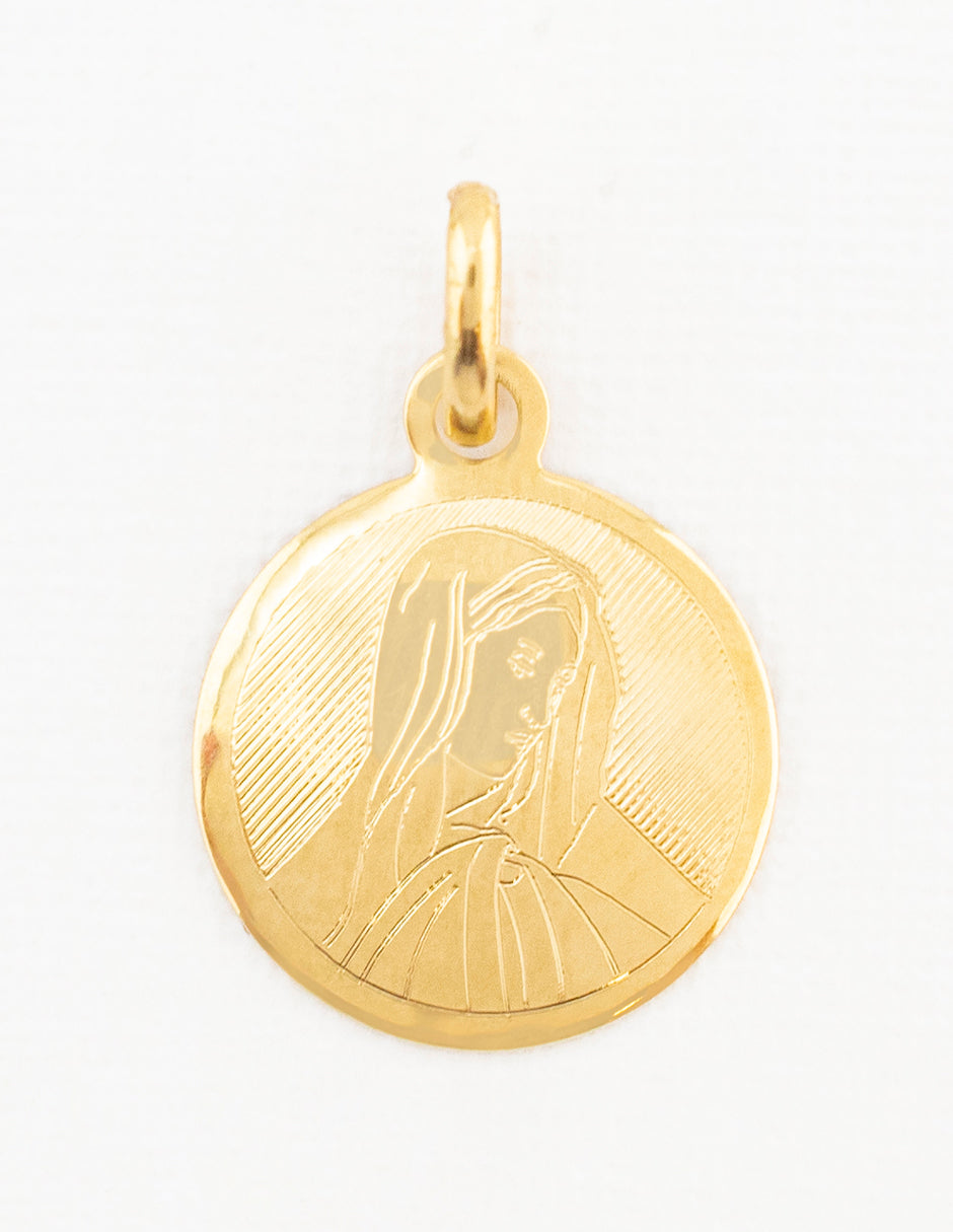 Medalla Virgen María en Oro 14k