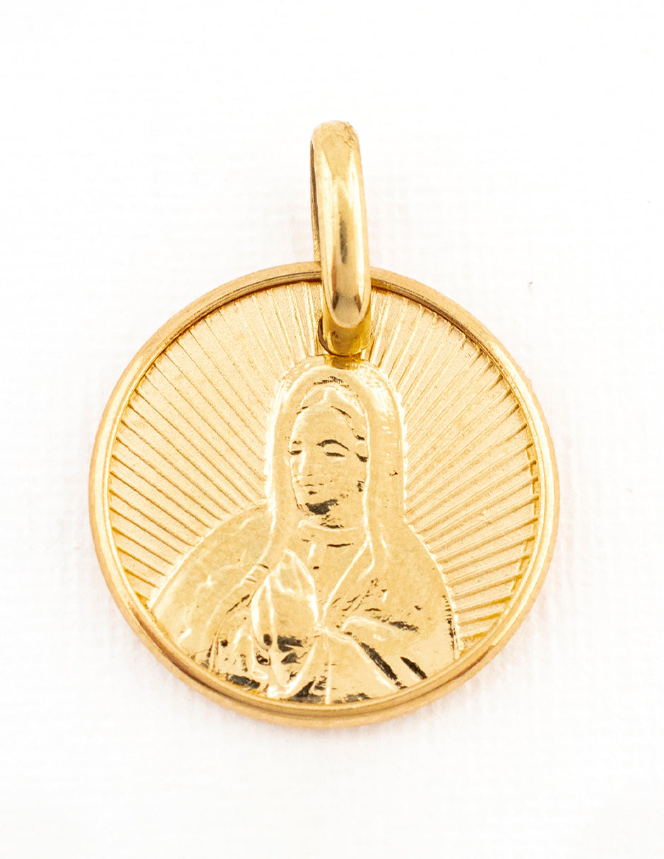 Medalla Busto Virgen de Guadalupe Oro 14k
