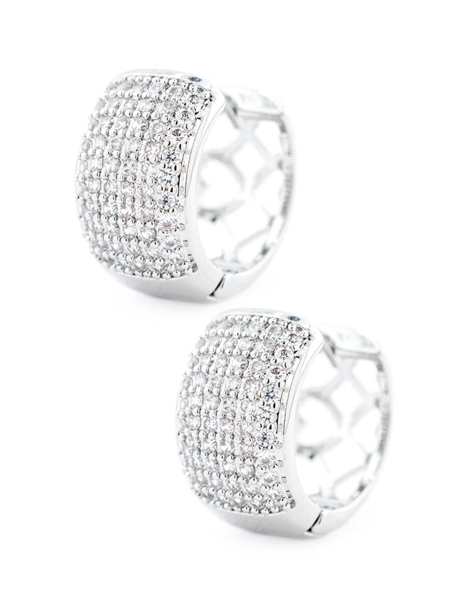 Huggie Zirconia en Baño de Rodio