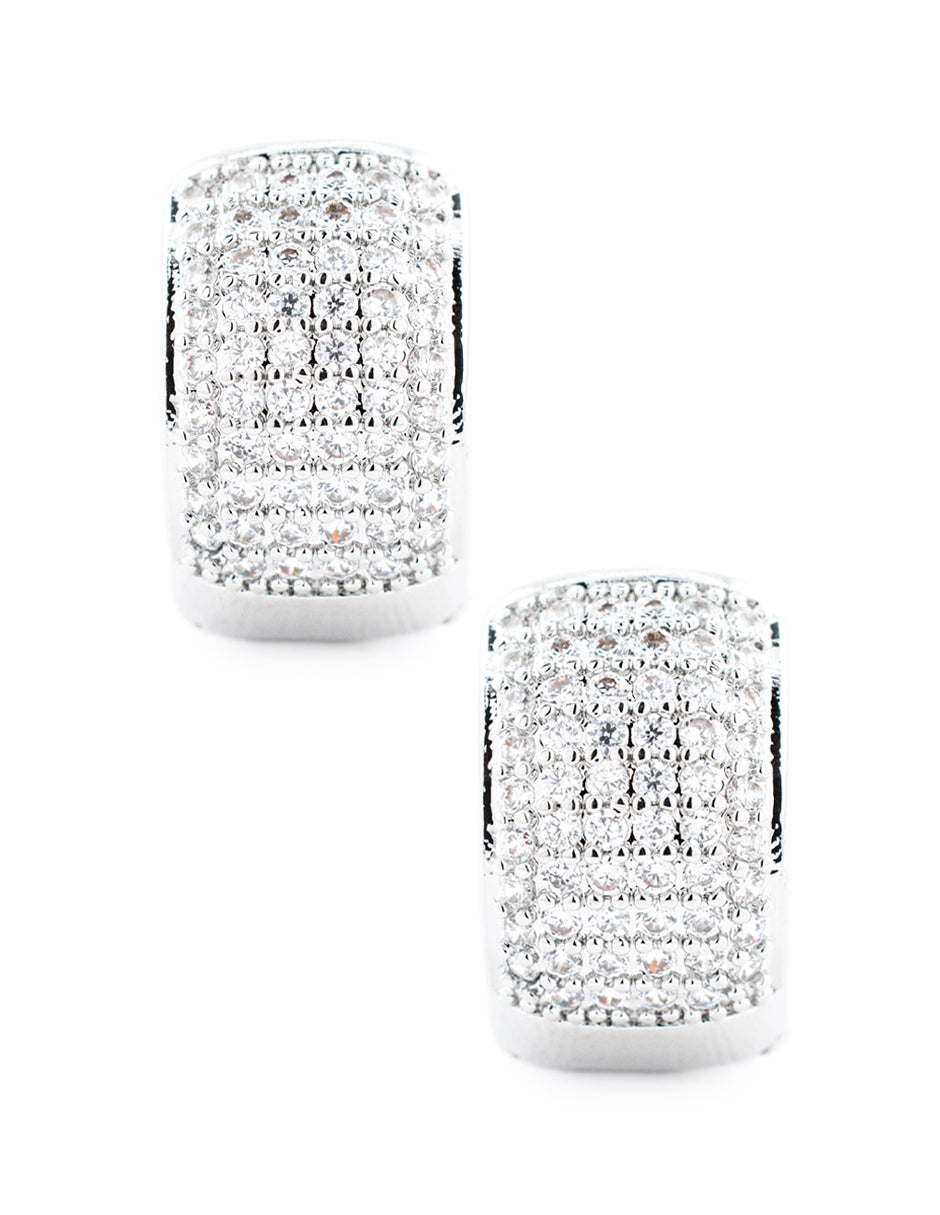 Huggie Zirconia en Baño de Rodio
