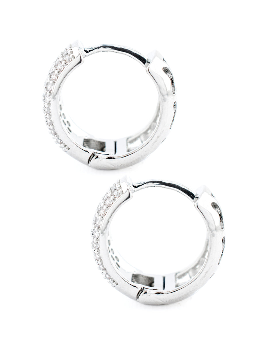 Huggie Zirconia en Baño de Rodio