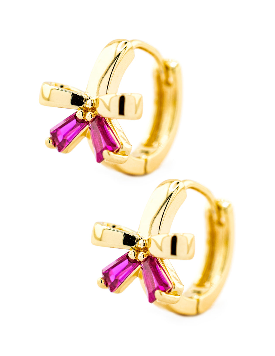 Huggie Moño con Zirconia Baño de Oro