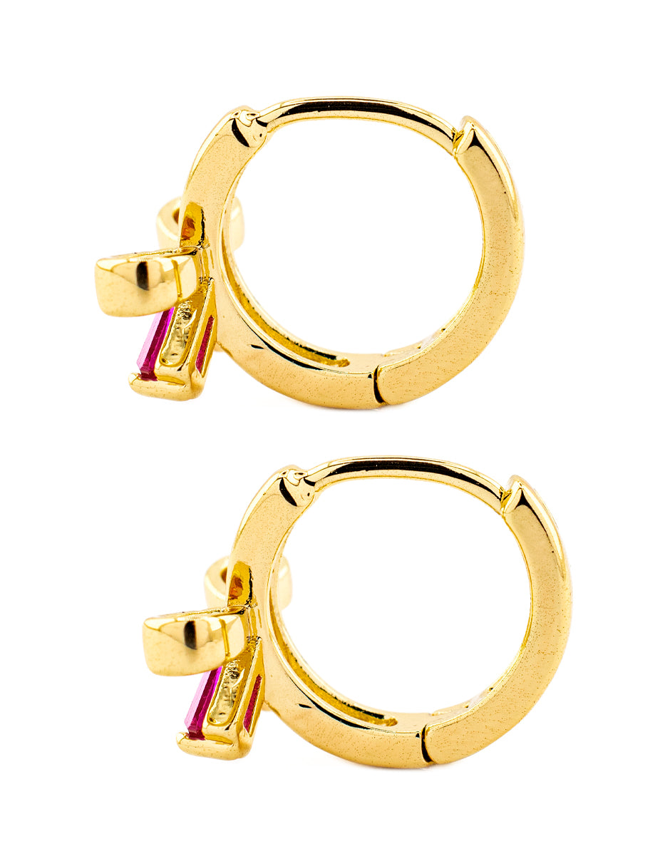 Huggie Moño con Zirconia Baño de Oro