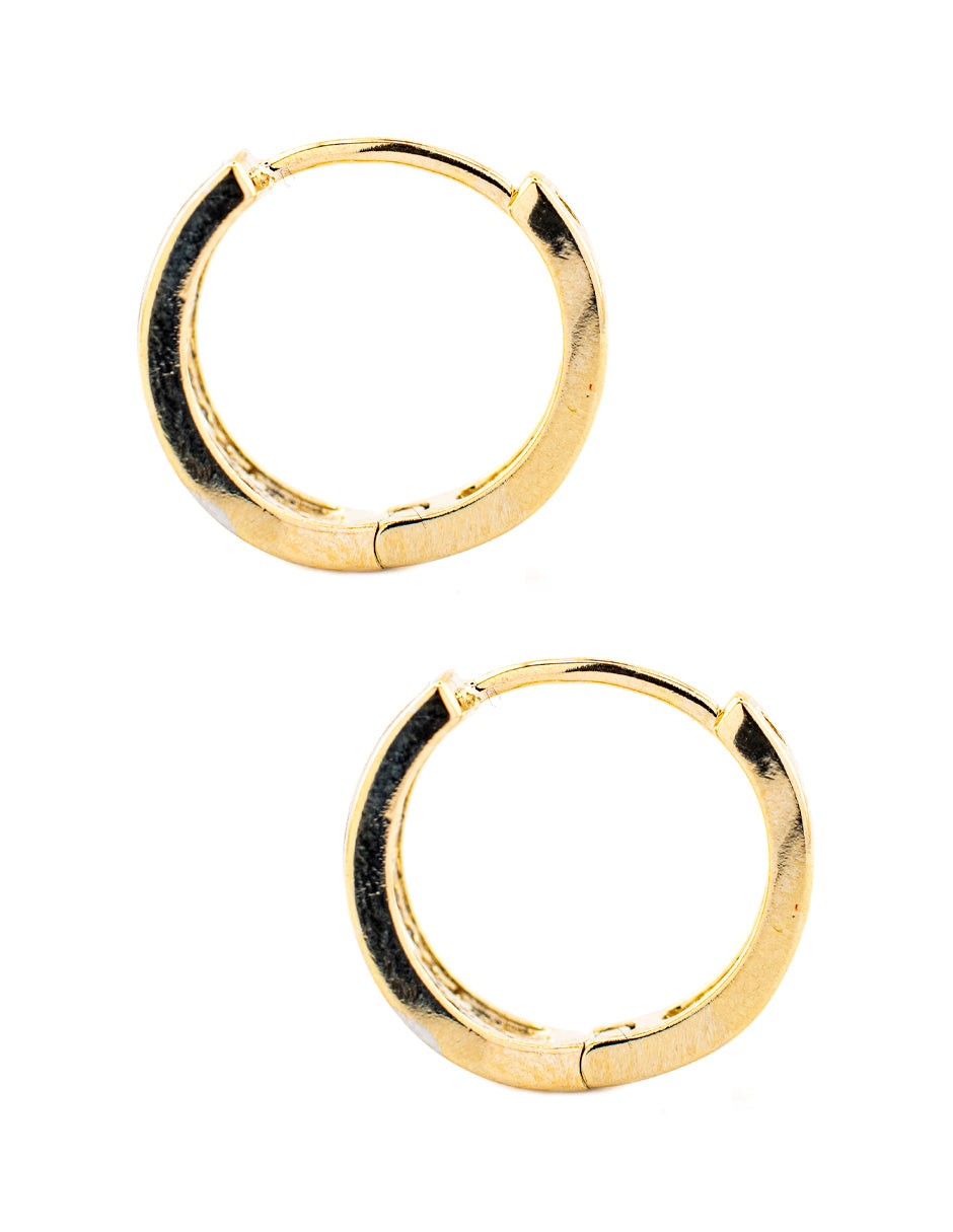 Huggie Bitono con Zirconias Baño de Oro