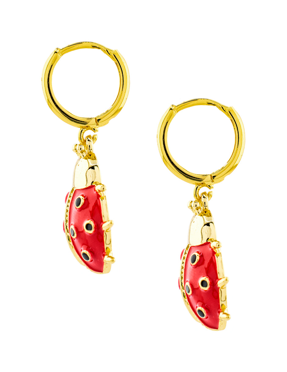 Arete de Catarina Esmaltada con Zirconias en Baño de Oro