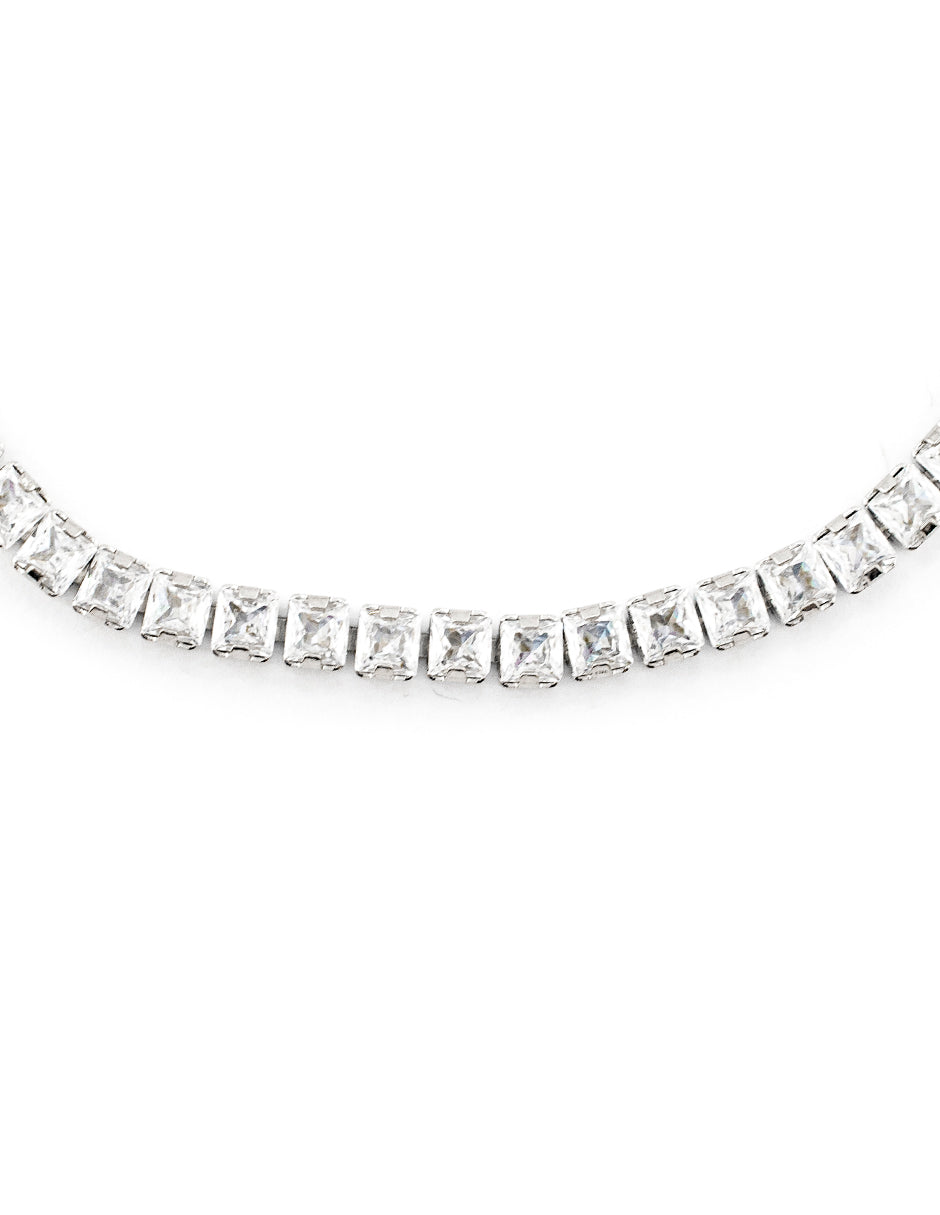 Pulsera de Tenis Ajustable Baño de Rodio