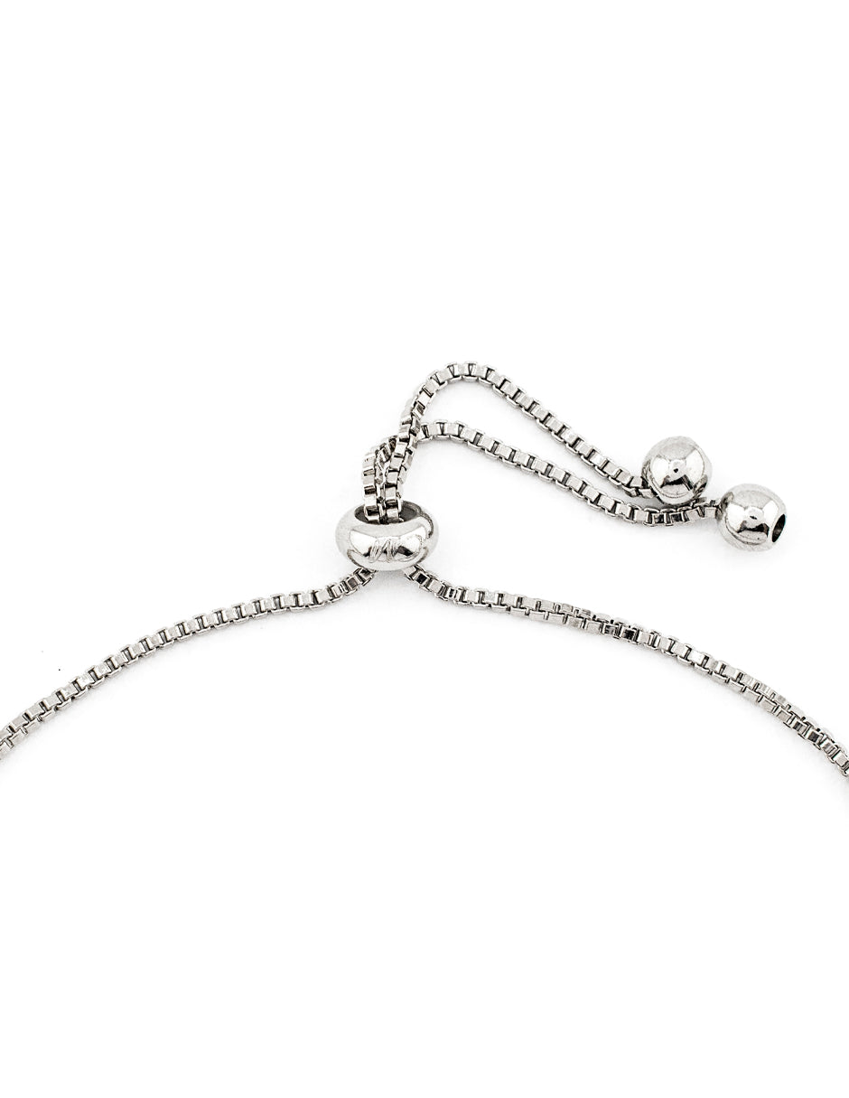 Pulsera de Tenis Ajustable Baño de Rodio