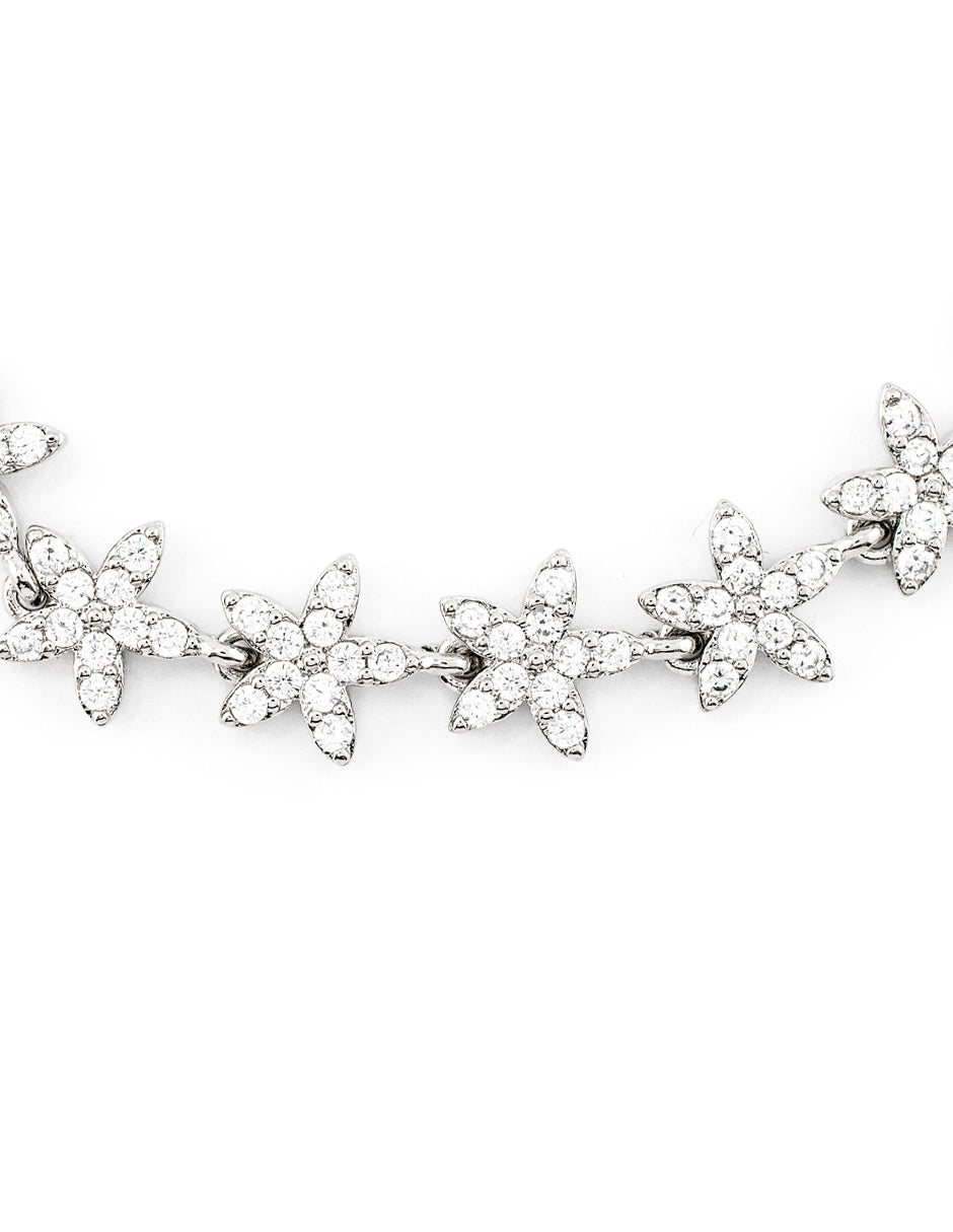 Pulsera Estrellas de Mar con Zirconias Baño de Rodio