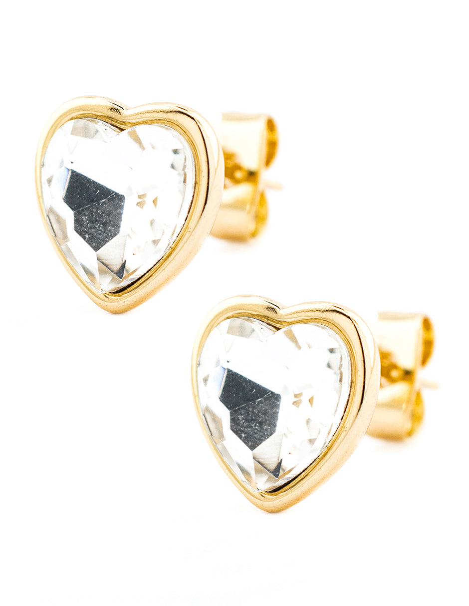 Set Corte Corazón Zirconia en Baño de Oro