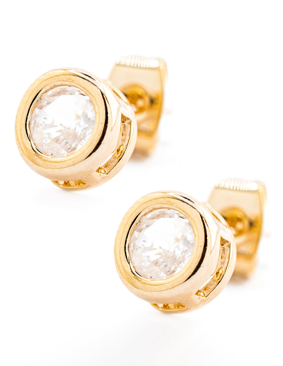 Set Cruz con Zirconia en Baño de Oro
