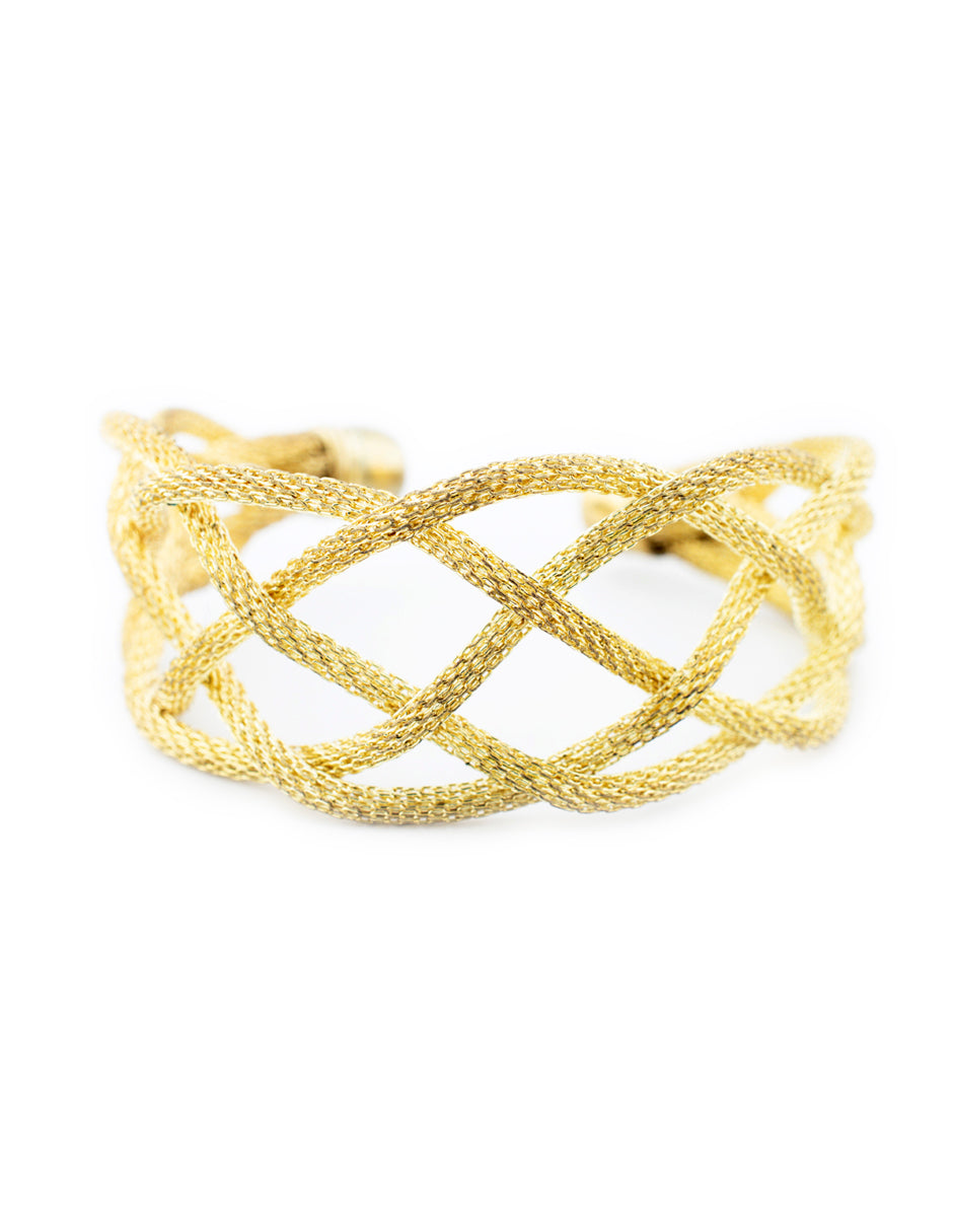Brazalete Trenzado en Baño de Oro