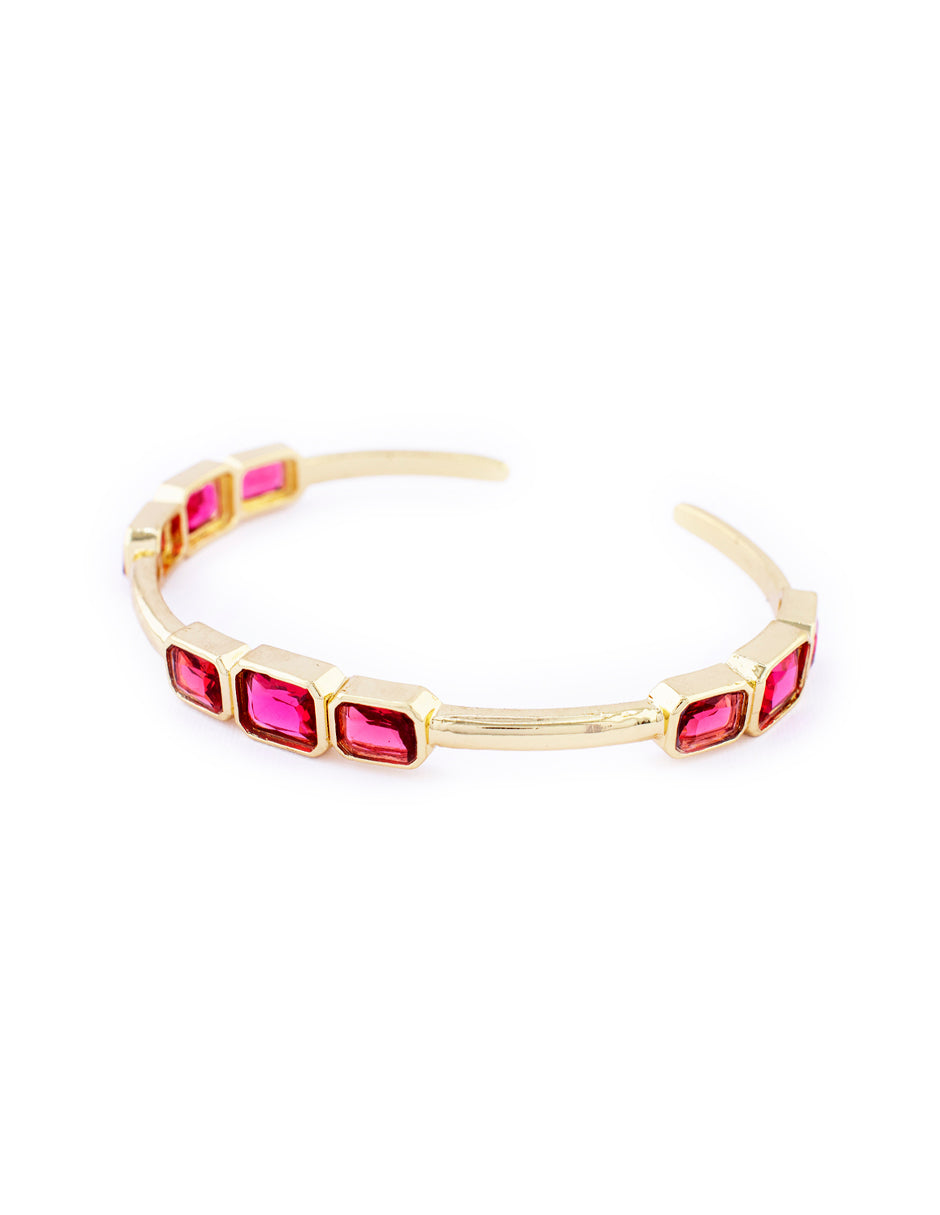 Brazalete Zirconias en Baño de Oro