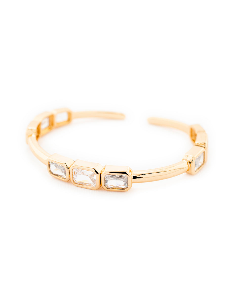 Brazalete Zirconias en Baño de Oro