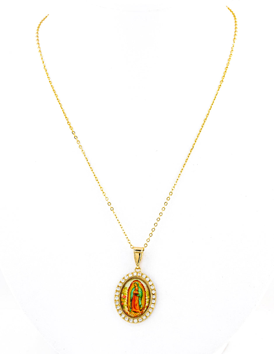 Medalla Imagen Virgen de Guadalupe en Baño de Oro