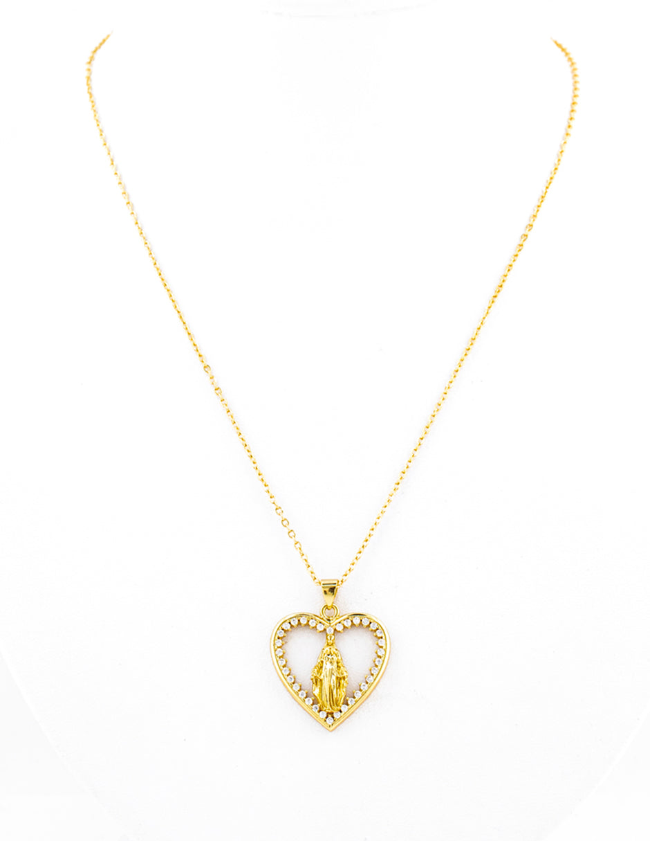 Dije Virgen Milagrosa Corazón en Baño Oro