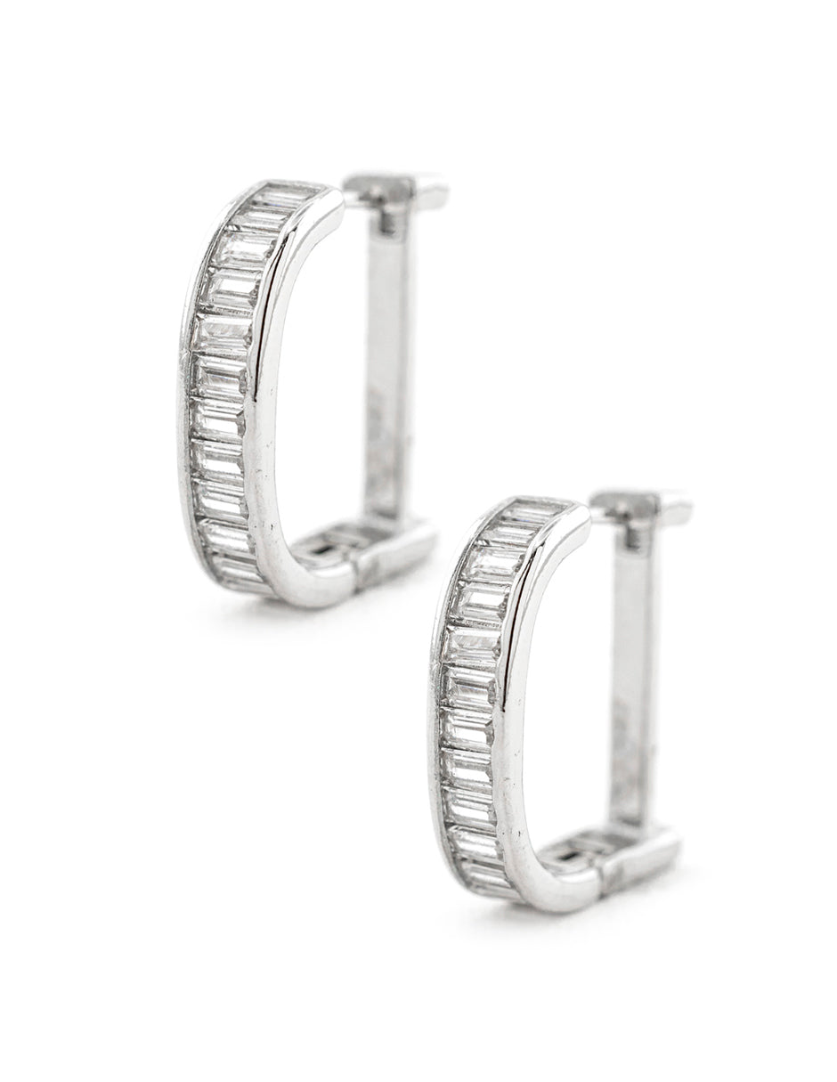 Huggie Zirconia en Baño de Rodio