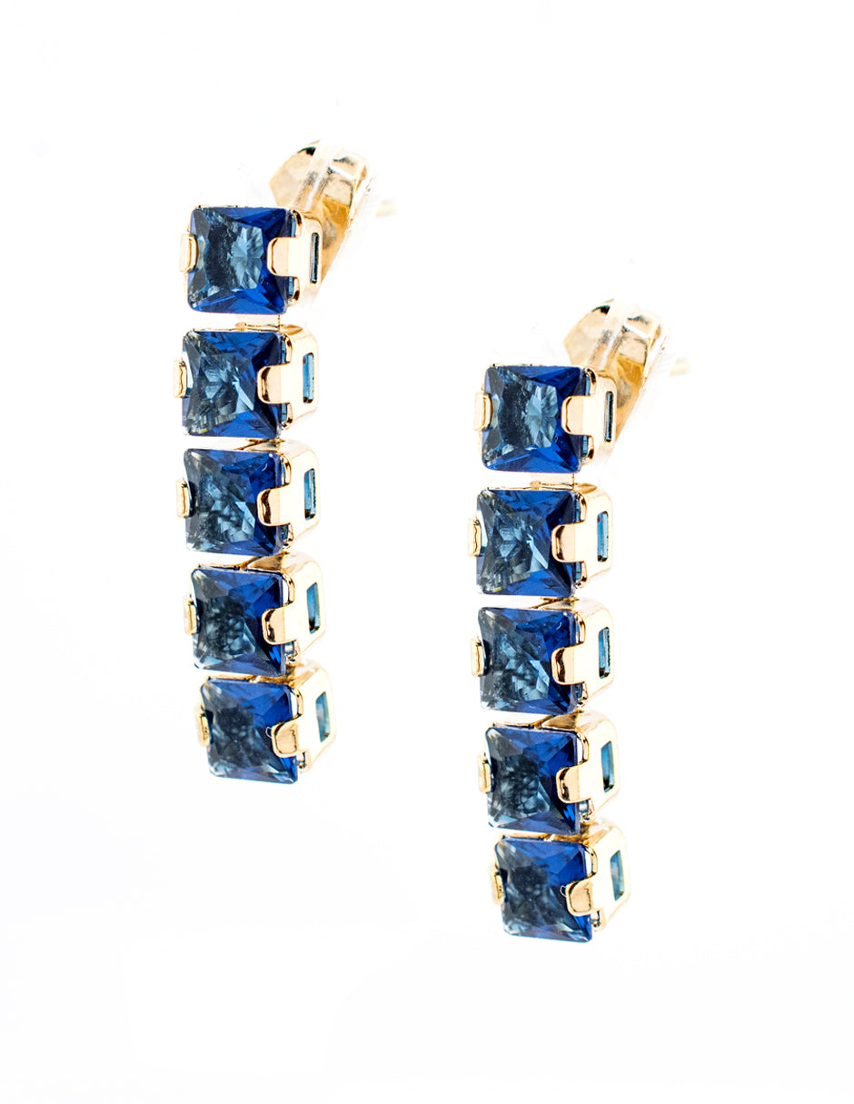 Set Zirconia Corte Cuadrado en Baño de Oro