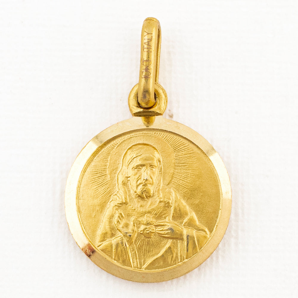 Medalla Virgen del Carmen - Sagrado Corazón en Oro 10k