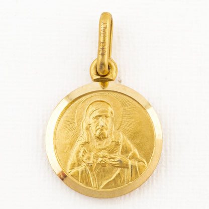 Medalla Virgen del Carmen - Sagrado Corazón en Oro 10k