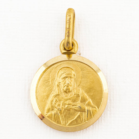 Medalla Virgen del Carmen - Sagrado Corazón en Oro 10k