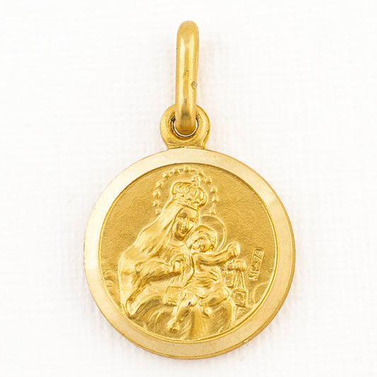 Medalla Virgen del Carmen - Sagrado Corazón en Oro 10k