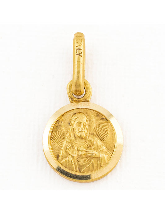 Medalla Virgen del Carmen - Sagrado Corazón en Oro 10k