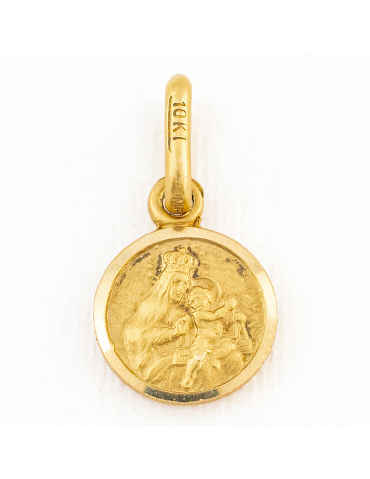 Medalla Virgen del Carmen - Sagrado Corazón en Oro 10k