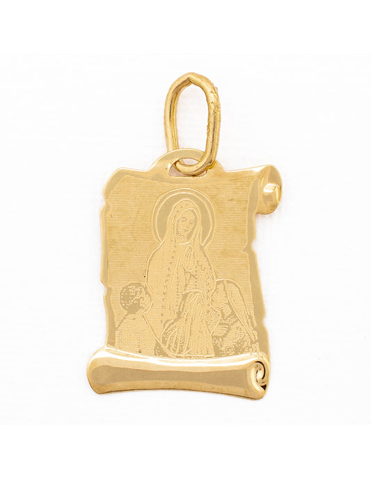 Medalla Grabada Virgen en Oro 10k