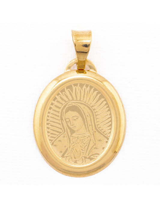 Medalla Grabada Busto  Virgen de Guadalupe en Oro 10k