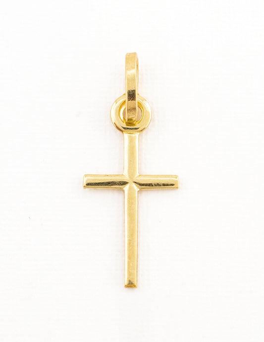 Dije Cruz Lisa en Oro 14k