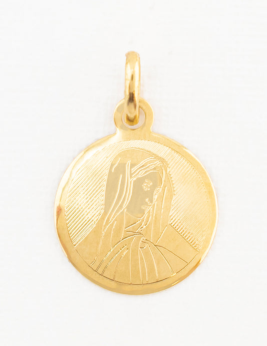 Medalla Virgen María en Oro 14k
