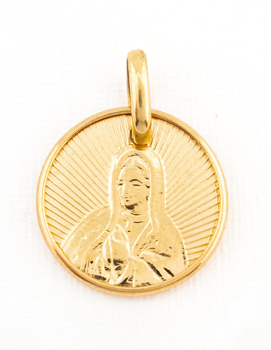 Medalla Busto Virgen de Guadalupe Oro 14k