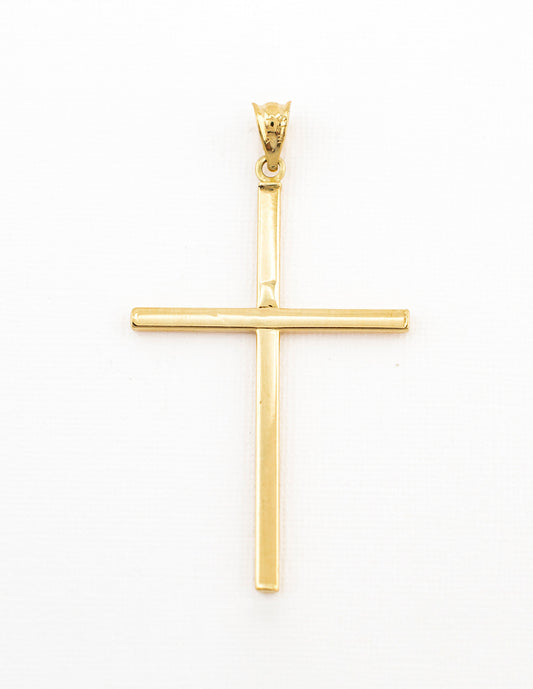 Dije Cruz Lisa en Oro 14k