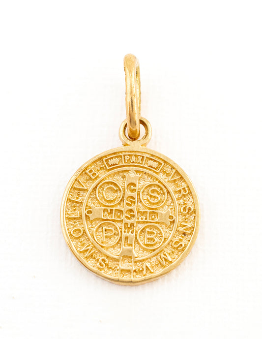Medalla San Benito en Oro 14k