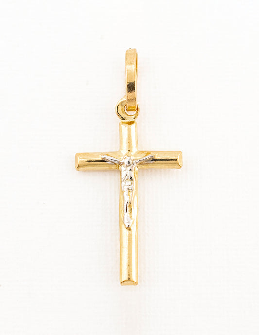 Crucifijo Bitono en Oro 14k