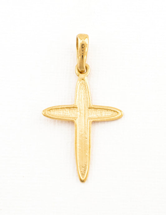 Dije Cruz Biselado en Oro 14k