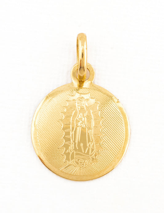 Medalla Virgen Guadalupe Grabado en Oro 14k