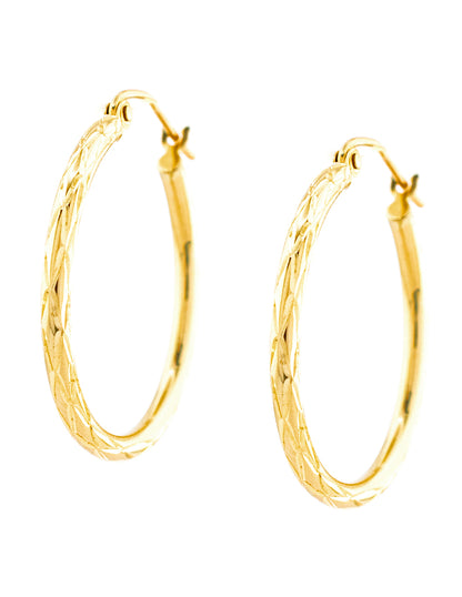 Arracada Cincelada en Oro 14k