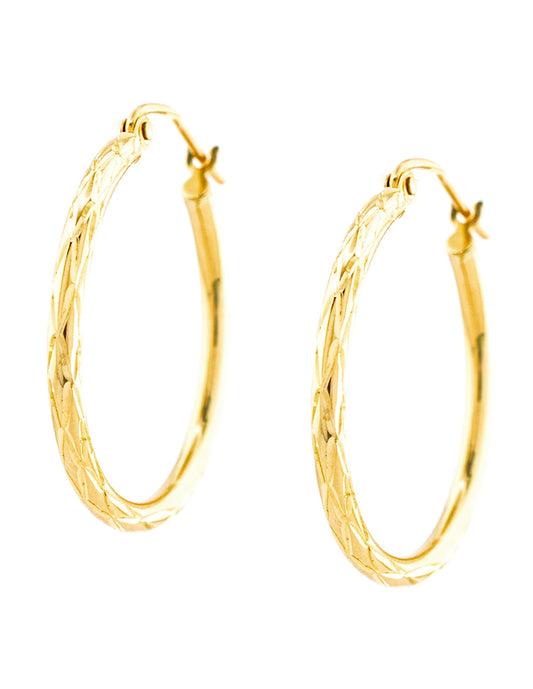 Arracada Cincelada en Oro 14k