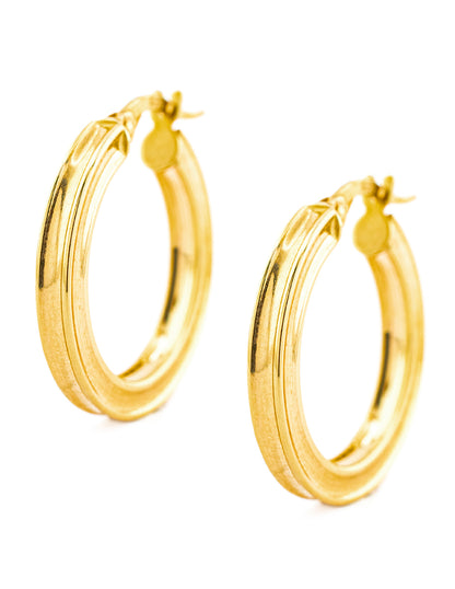 Arracada Lisa en Oro 14k