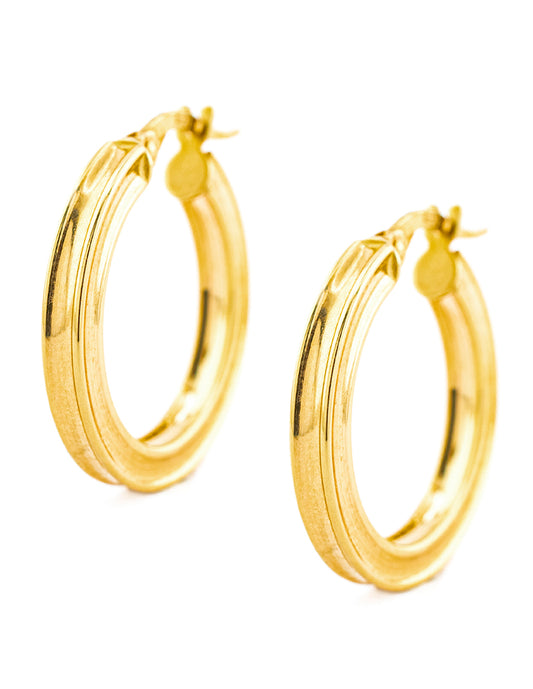 Arracada Lisa en Oro 14k