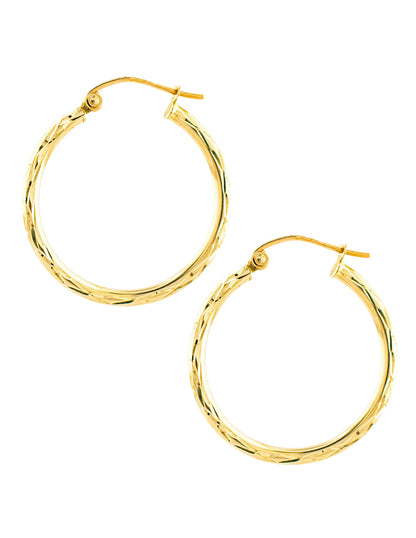 Arracada Cincelada en Oro 14k