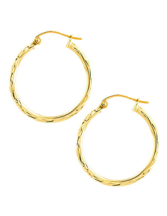 Arracada Cincelada en Oro 14k