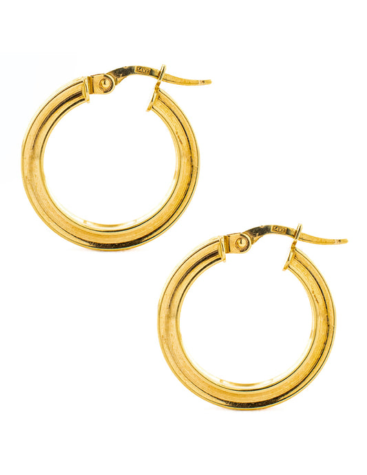 Arracada Lisa en Oro 14k
