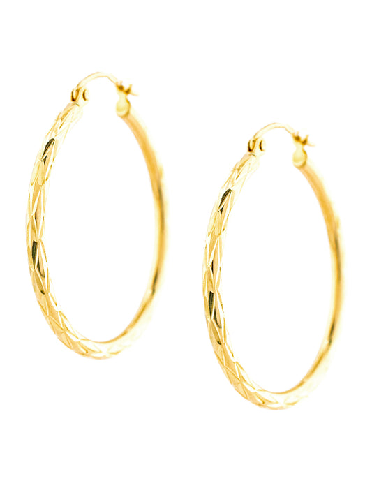 Arracada Cincelada en Oro 14k