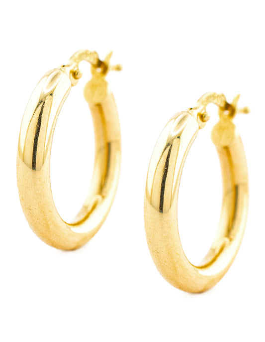 Arracada Lisa en Oro 14k